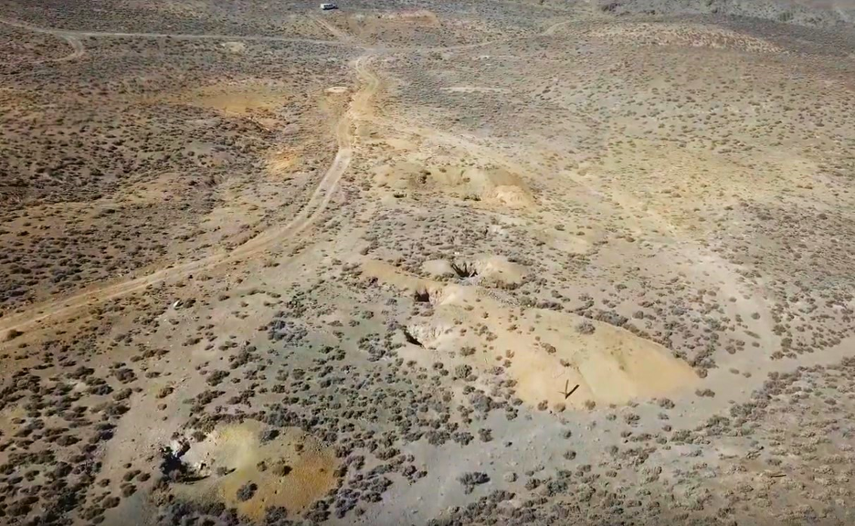 Image 1: Historic Southwest Dipping Inclined Shafts at Hyland Mine, Legal Tender Property