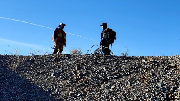 Image 1: Exploration Crews at the historic Black Butte mine dumps on Legal Tender Property, November 25, 2025